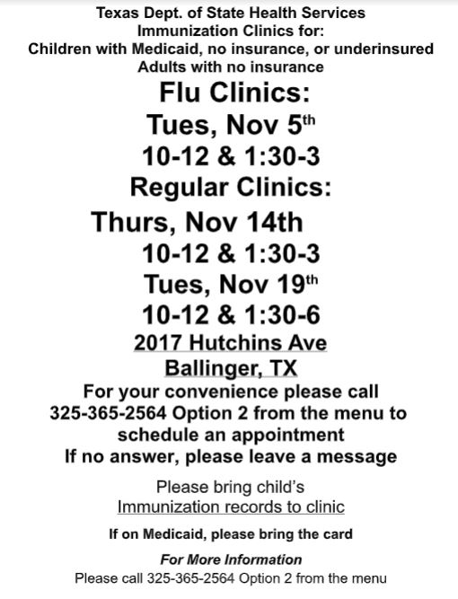 Immunization Ballinger - Nov